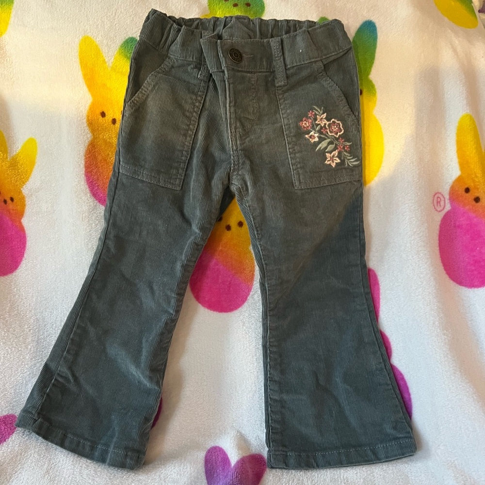 Oshkosh B’gosh 2T corduroy embroidered flare pants.